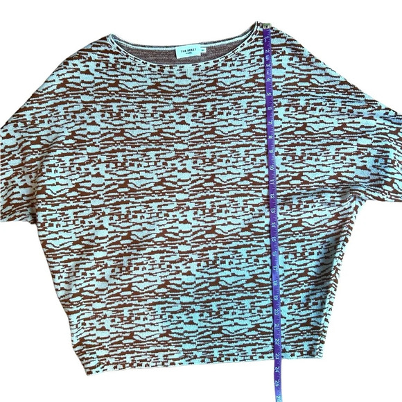 The Reset Essential Pullover Zebra Print Cream Tan Dolman Sleeve Size S/M Wool - Picture 3 of 7